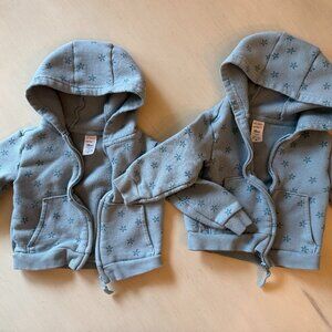 Lot of 2 Twin Girl Carters Hoodies 18m